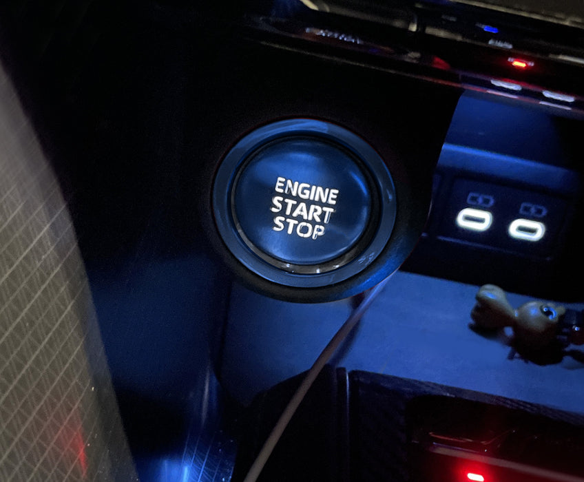 Sports Blue "Engine Start/Stop" Push Start Button w/ Ring Trim For Newer Toyota