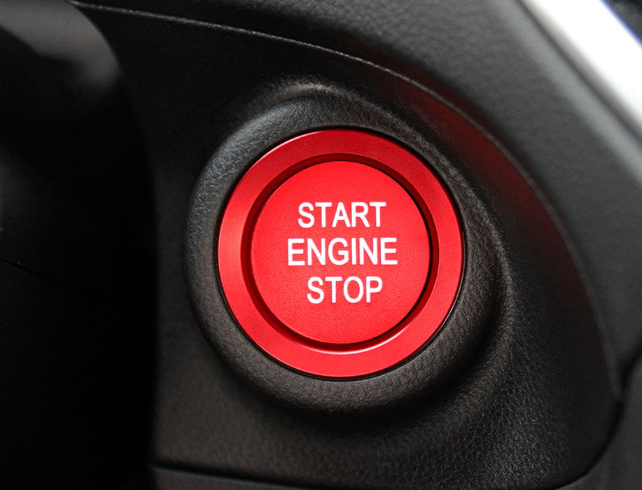 Sports Red Engine Push Start Cover w/ Ring Trim For 2022+ Subaru BRZ Toyota GR86