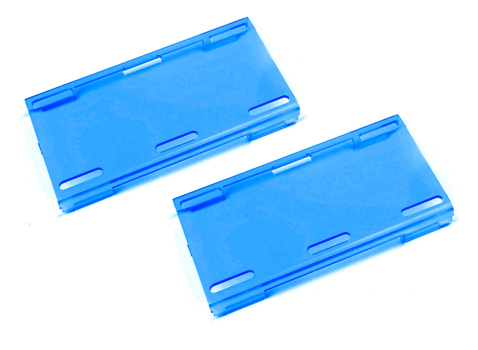 2pc 6-Inch Blue Tinted Colored Double-Row LED Light Bar Lens Protective Covers