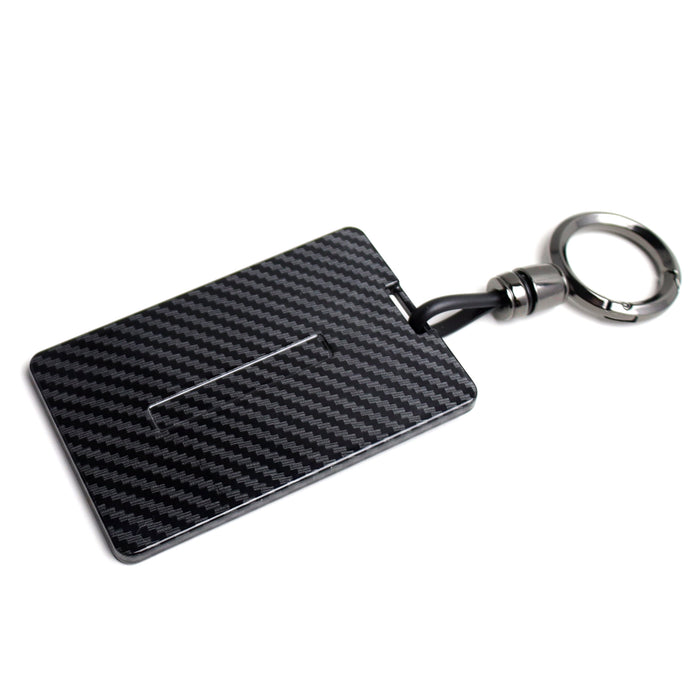 Black "Carbon Fiber" Key Card Holder Keychain For Tesla Model 3 Y S X Cybertruck