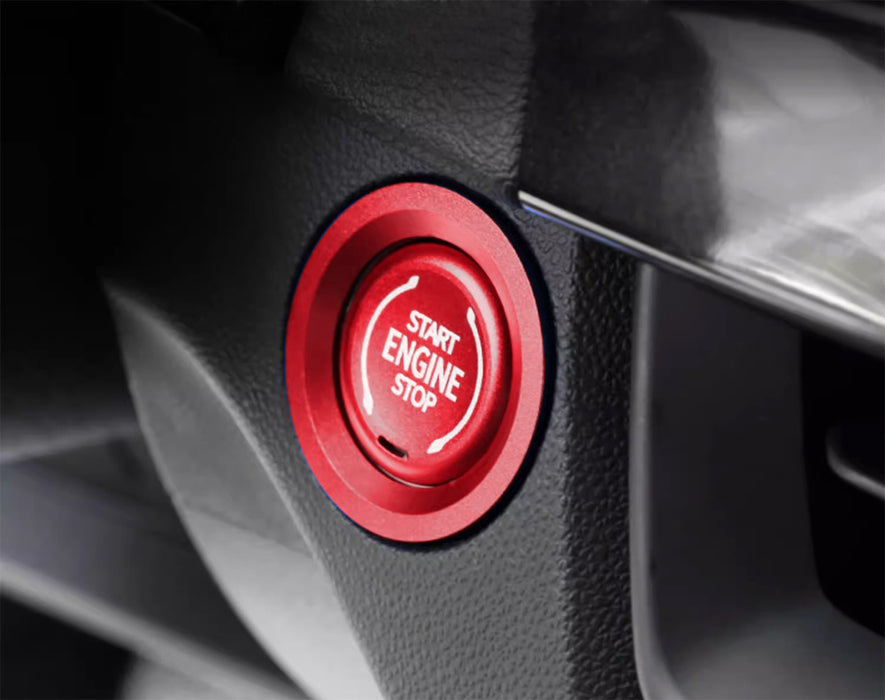 Sports Red Engine Push Start Cover w/ Ring Trim For 2019-up Chevy Cadillac GMC