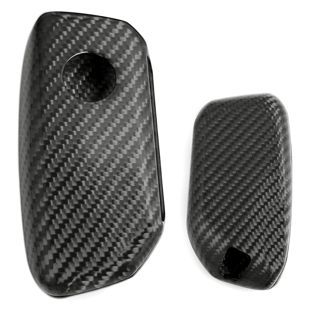 Real Black Carbon Fiber Key Fob Cover For BMW 2023+ X5 X6 X7 iX 5 7 Series i5 i7