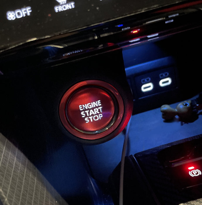 Sports Red "Engine Start/Stop" Push Start Button w/ Ring Trim For Newer Toyota