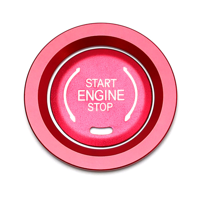 Sports Red Engine Push Start Cover w/ Ring Trim For 2019-up Chevy Cadillac GMC
