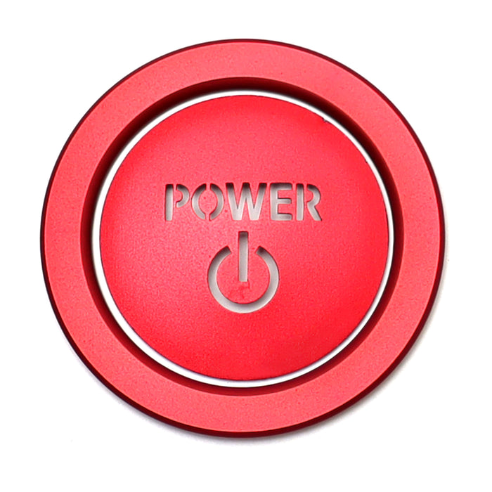 Sports Red "Power Symbol" Push Start Button w/Ring Trim For Toyota Hybrid EV etc