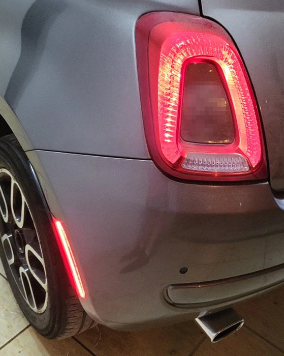 Smoke Lens Amber/Red LED Front/Rear Side Marker Lights For Fiat 11-19 500 Abarth