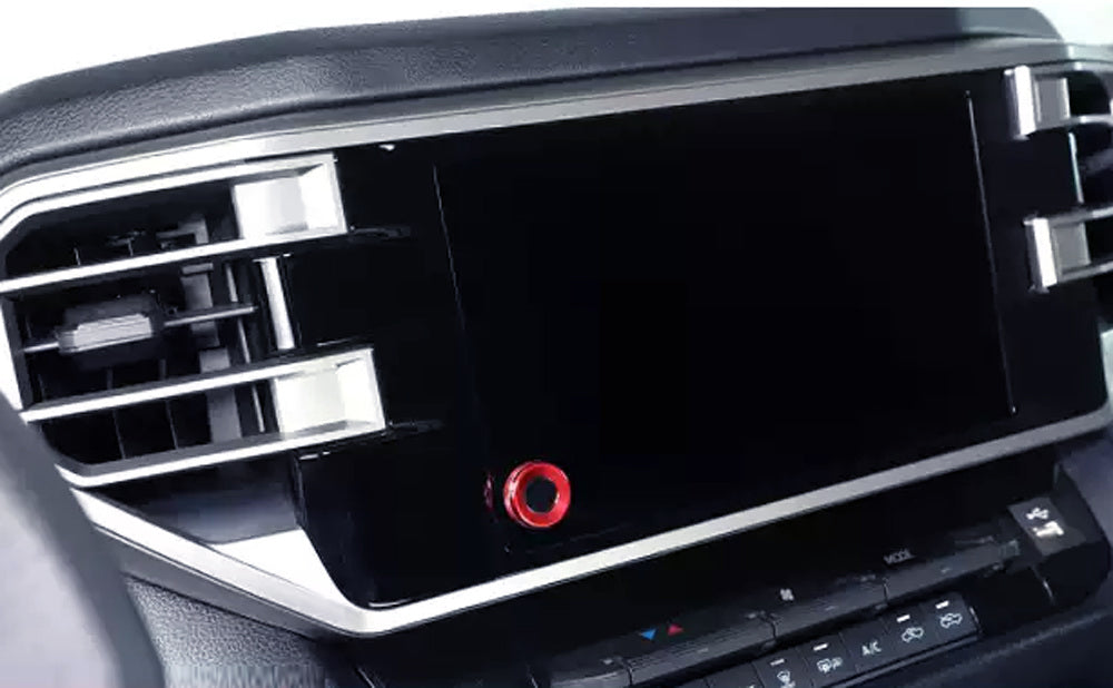 (2) TRD Red Driving Mode & Volume Knob Covers For 22-up Tundra/Sequoia 8" Screen