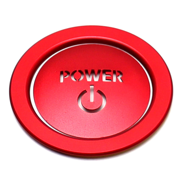 Sports Red "Power Symbol" Push Start Button w/Ring Trim For Toyota Hybrid EV etc
