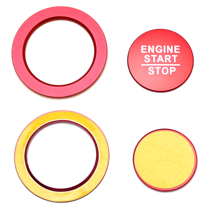 Sports Red Engine Push Start Button w/Surround Ring For 16+ Gen10 Gen11 Civic