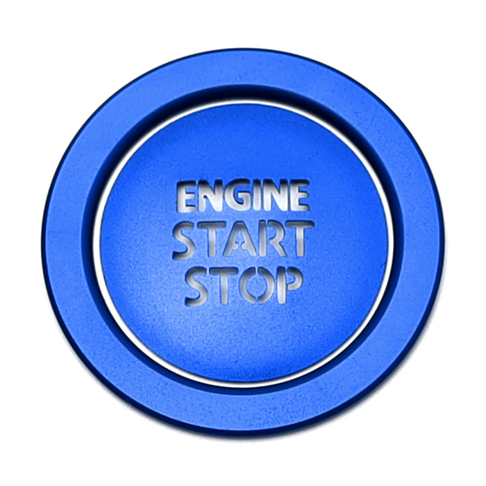 Sports Blue "Engine Start/Stop" Push Start Button w/ Ring Trim For Newer Toyota
