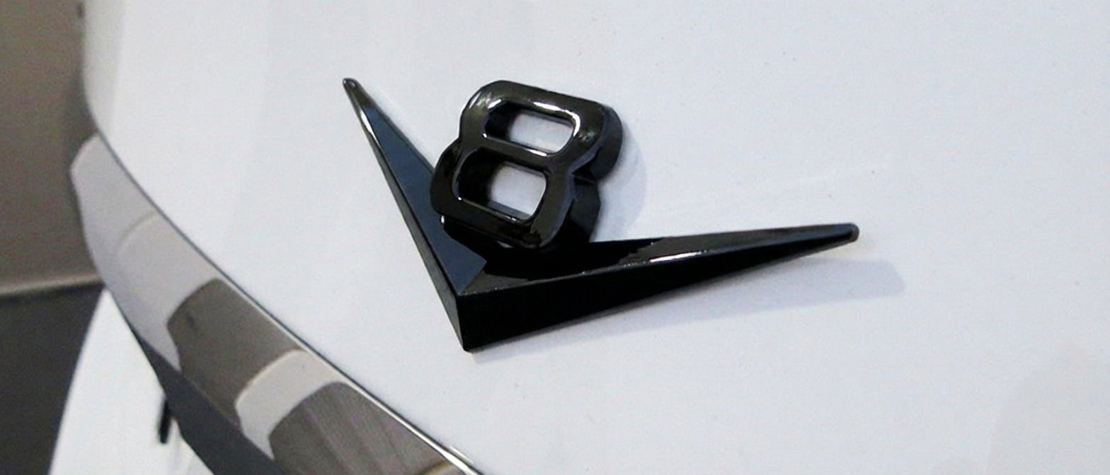 Vintage Style Matte Black Metal V8 Emblem For Grille Hood Trunk Fender Side Door