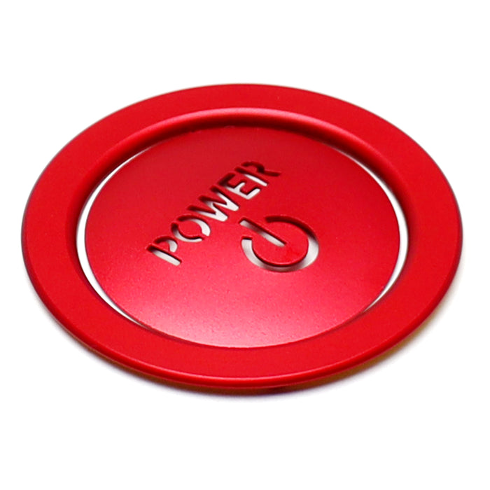 Sports Red "Power Symbol" Push Start Button w/Ring Trim For Toyota Hybrid EV etc