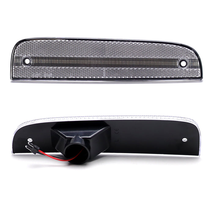 Clear Lens White Full LED Front Side Marker Lights For Jeep 1997-01 Cherokee LCI