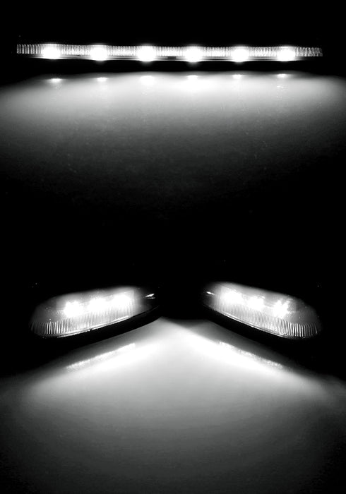 3pc Smoke OEM-Spec White Dotted LED Cab Roof Light For 07-14 Silverado/Sierra HD