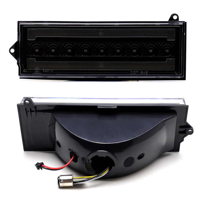 Smoked Lens White LED DRL/Amber Sequential Turn Signal For Jeep 1984-96 Cherokee