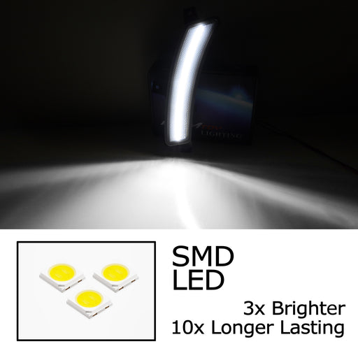 Smoked Lens White Full LED Side Marker Lights For 25+ GM Escalade Suburban Yukon