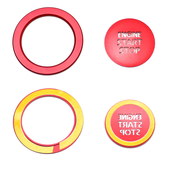 Sports Red "Engine Start/Stop" Push Start Button w/ Ring Trim For Newer Toyota