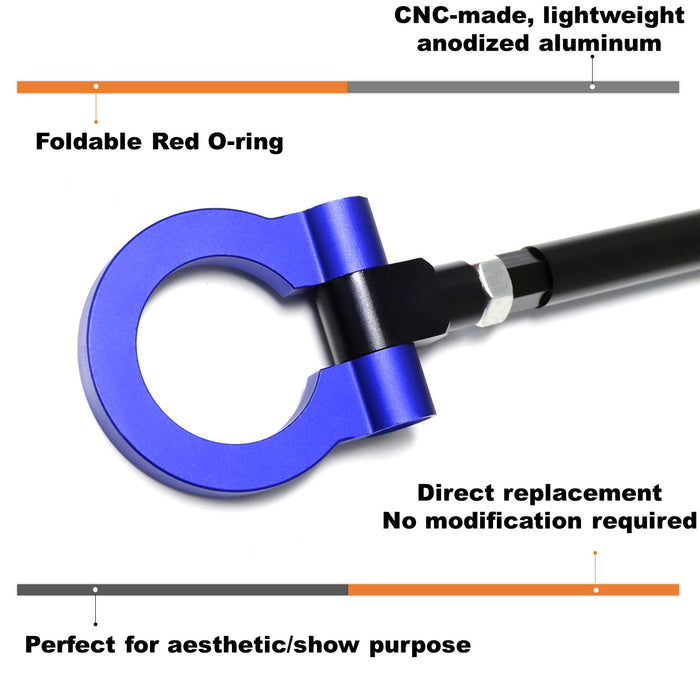 KDM Blue Track Racing Style Front Tow Hook Ring Kit For Hyundai 2021-up Elantra