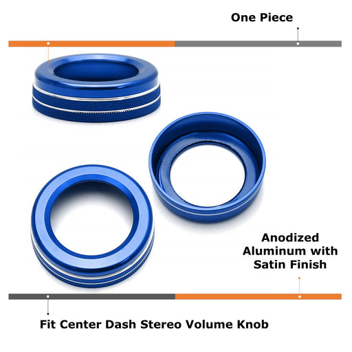 Blue Stereo Volume Control Knob Cover For Mercedes A B C E S CLA GLA GLK ML GL