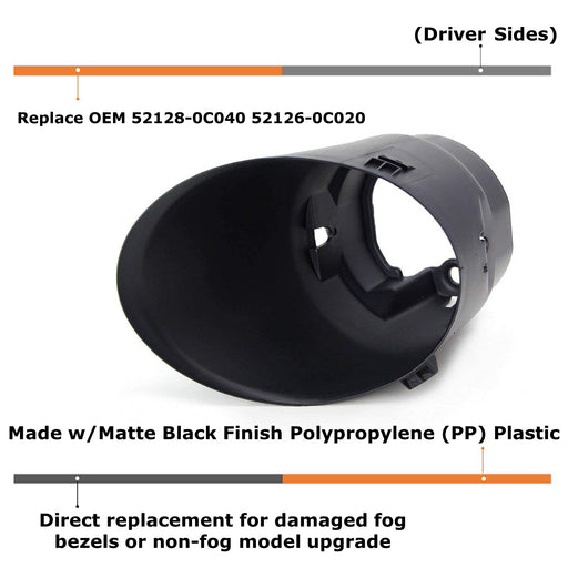 One Piece LH Driver Side OE-Spec Fog Lamp Bezel Cover For Toyota 2007-13 Tundra