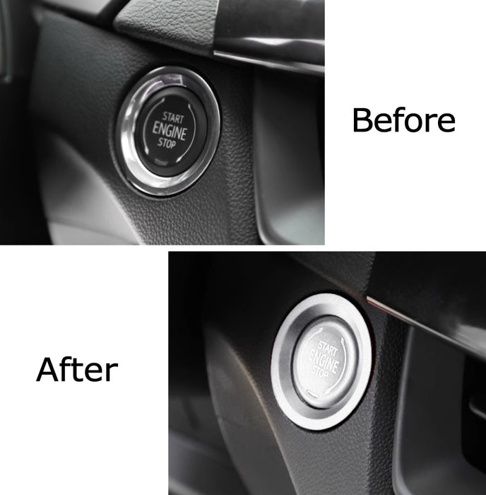 Satin Silver Engine Push Start Cover w/ Ring Trim For 2019-up Chevy Cadillac GMC