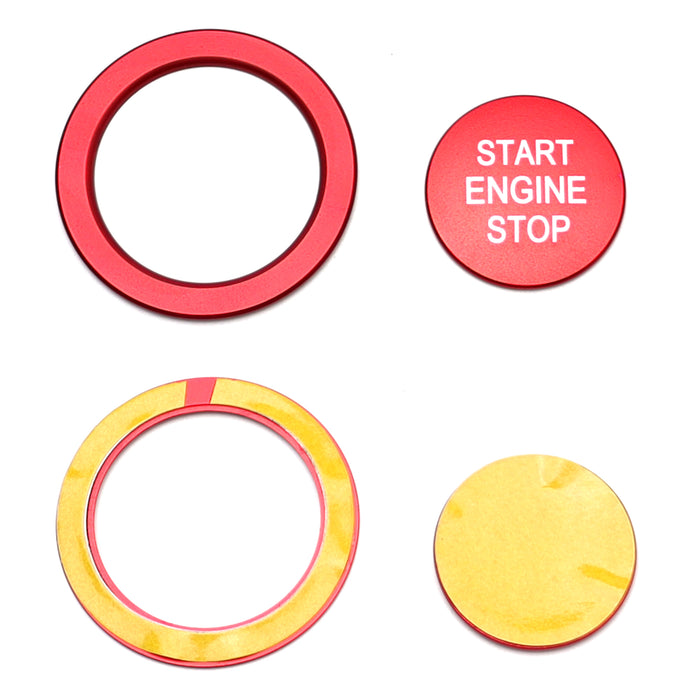 Sports Red Engine Push Start Cover w/ Ring Trim For 2022+ Subaru BRZ Toyota GR86