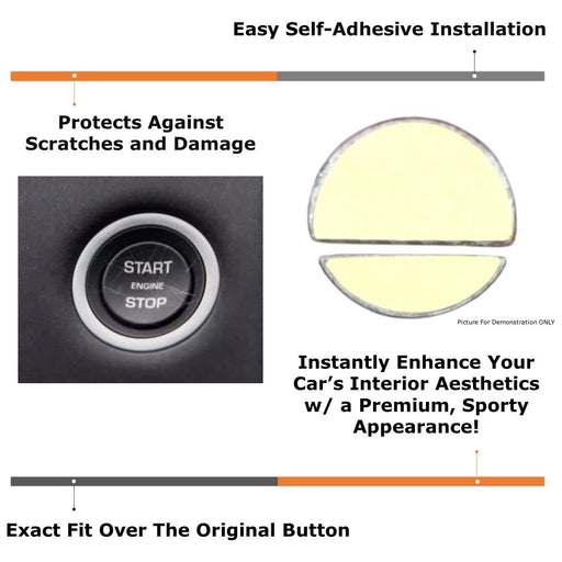 Satin Silver Engine Push Start Cover w/ Ring Trim For 2019-up Chevy Cadillac GMC