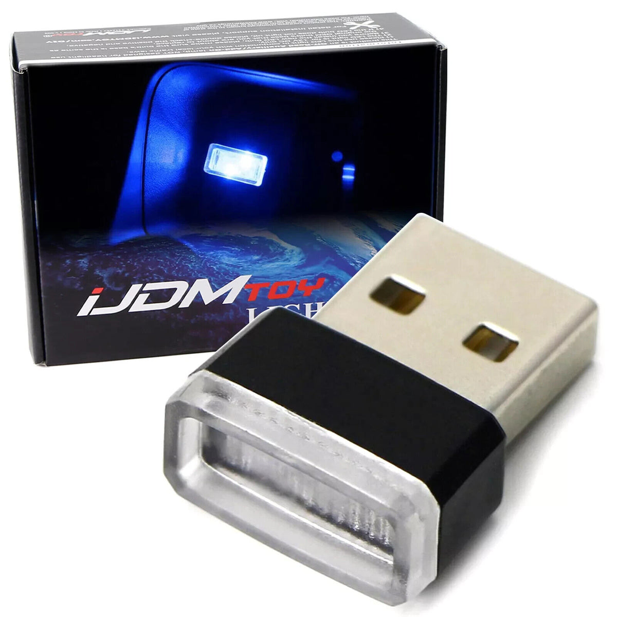 10 pcs Blue USB Plug-In Miniature LED Car Interior Ambient Lighting Ki ...