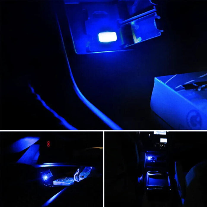 Car Interior Mini Led 10 pcs Blue USB Plug-In Miniature LED Car Interior Ambient Lighting Ki ...