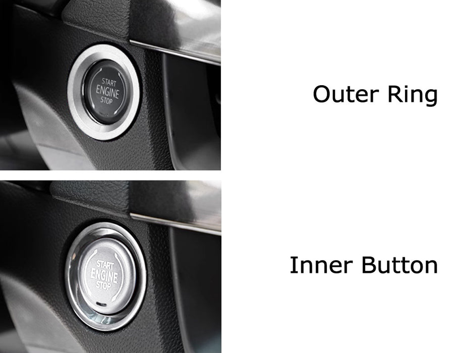 Satin Silver Engine Push Start Cover w/ Ring Trim For 2019-up Chevy Cadillac GMC