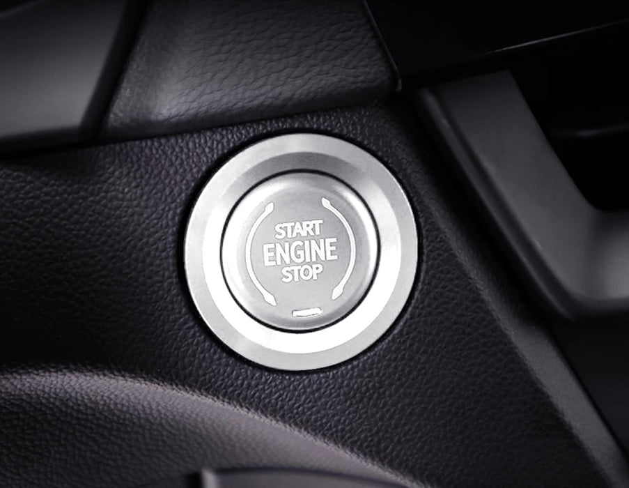 Satin Silver Engine Push Start Cover w/ Ring Trim For 2019-up Chevy Cadillac GMC