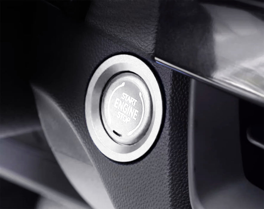 Satin Silver Engine Push Start Cover w/ Ring Trim For 2019-up Chevy Cadillac GMC