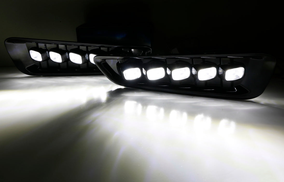 5-Light White/Amber Switchback LED Daytime Running Lights For 17-20 Ford Raptor