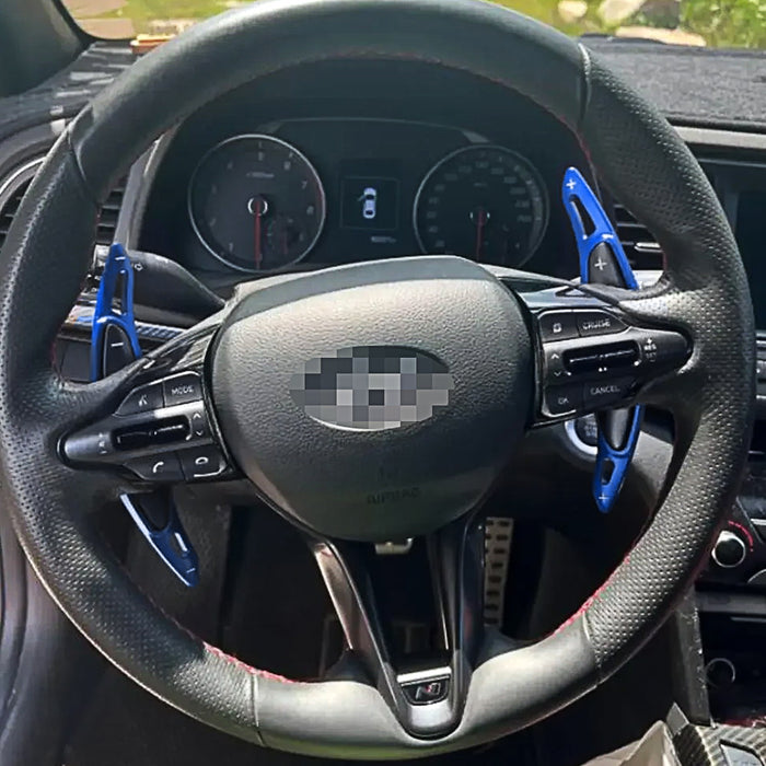 Blue Large Steering Wheel Paddle Shifts For Hyundai Veloster Elantra Kona N-Line