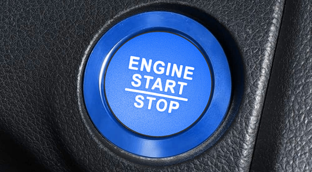 Sports Blue Engine Push Start Button w/Surround Ring For 16+ Gen10 Gen11 Civic