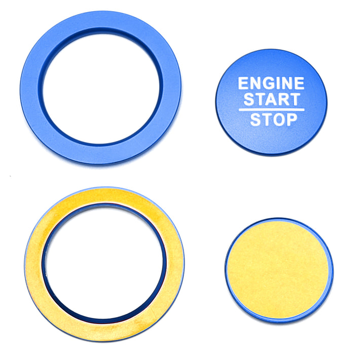 Sports Blue Engine Push Start Button w/Surround Ring For 16+ Gen10 Gen11 Civic