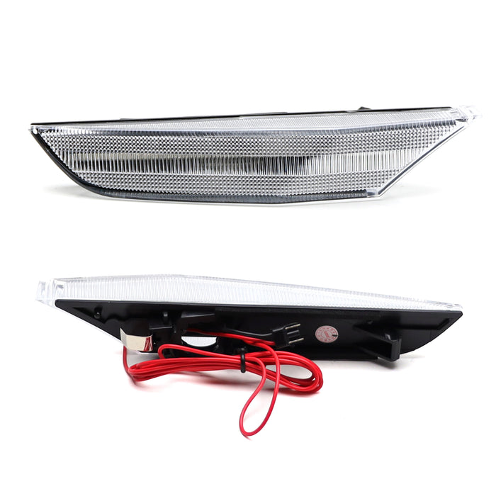 Clear White/Amber Sequential Blink LED Side Markers For 2003-06 Infiniti G35 4d