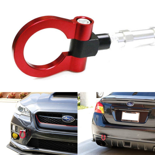 Red Track Racing Style CNC Aluminum Tow Hook Ring For 15-up Subaru WRX or STI