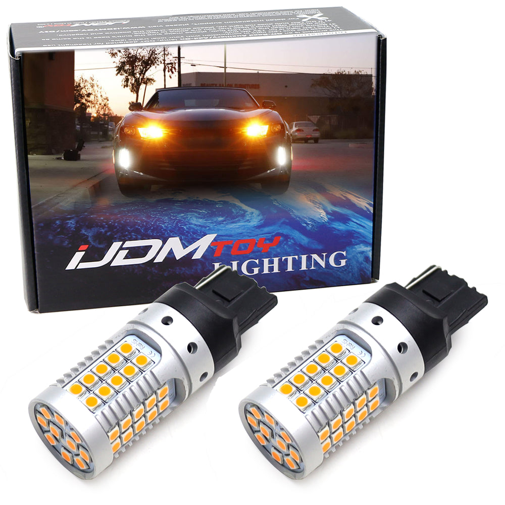 No Hyper Flash Amber LED Front Turn Signal Replacement Bulbs For 2016-up Camaro