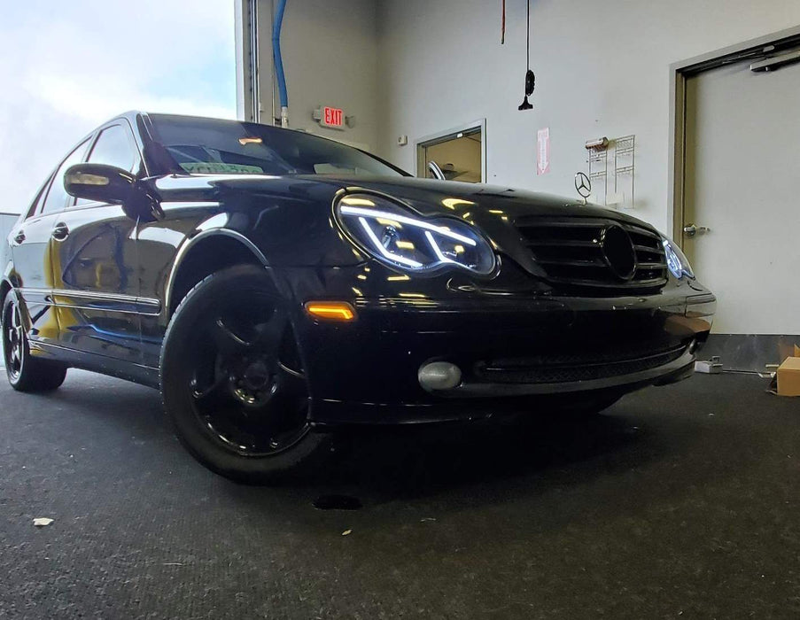 Euro Clear Lens Amber LED Side Marker Lights For 2001-07 Mercedes W203 C-Class