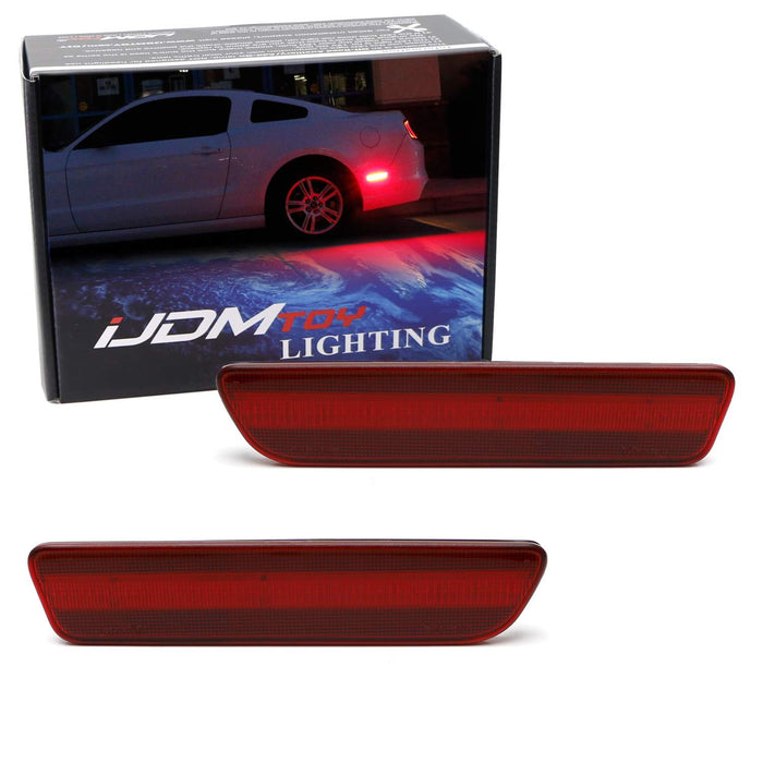 Dark Red Lens Full Strip LED Rear Side Marker Lamps For 2005-2009 Ford Mustang