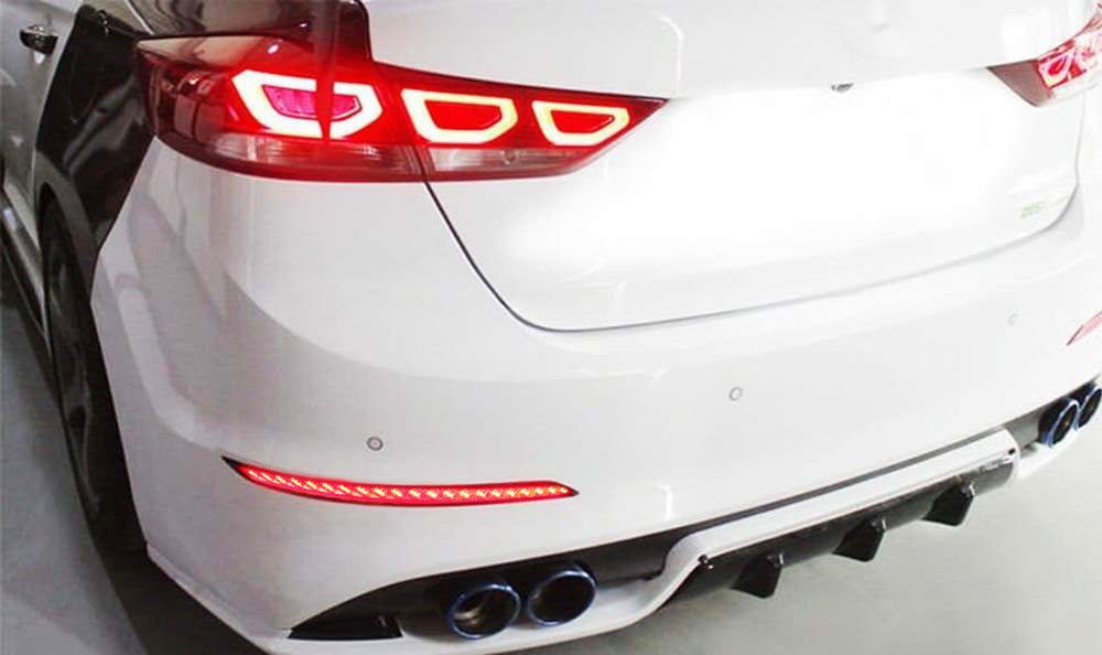 Full LED Bumper Reflector Brake/Sequential Signal Lamp For 17-18 Hyundai Elantra
