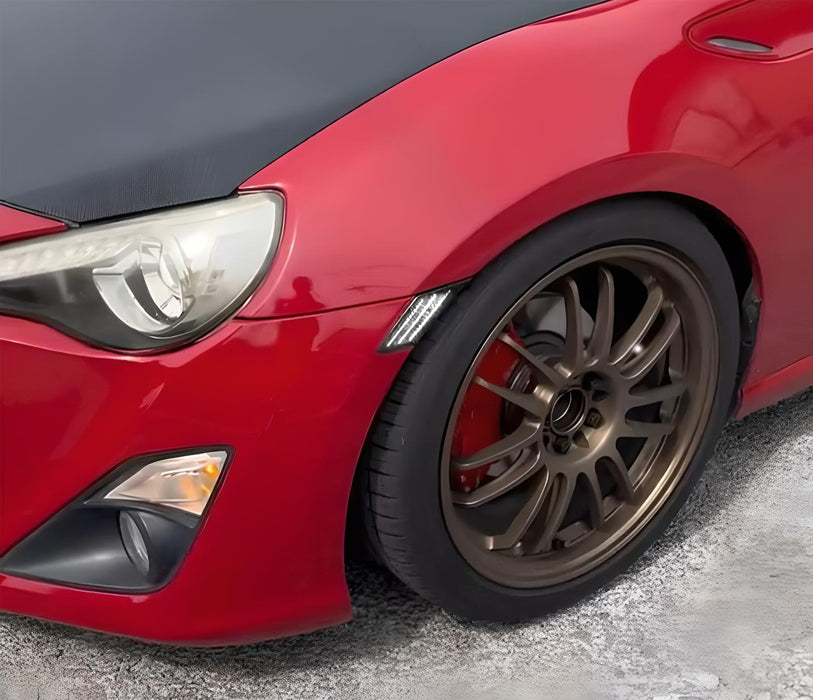 Smoked Lens White Full LED Front Side Marker Lights For Scion FR-S 86 Subaru BRZ