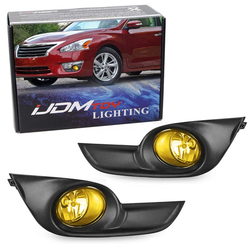 Yellow Lens Fog Lamps w/H11 Halogen Bulbs, Wiring Switch For 13-15 Nissan Altima