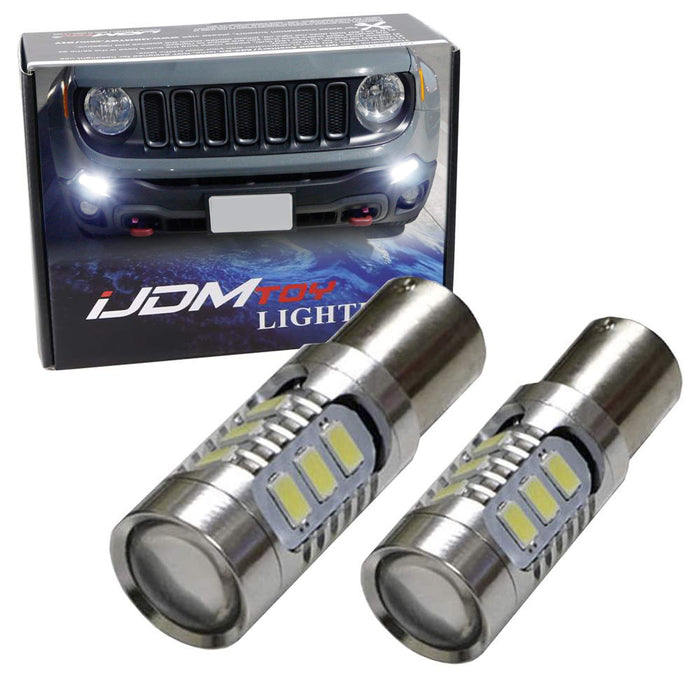 6000K Xenon White CAN-bus LED Daytime Running DRL Bulbs For 15-19 Jeep Renegade