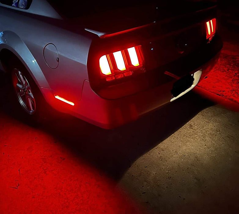 Dark Red Lens Full Strip LED Rear Side Marker Lamps For 2005-2009 Ford Mustang