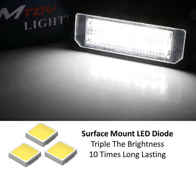 White Full LED License Plate Lights For VW Golf/GTI CC Rabbit, Porsche Cayenne