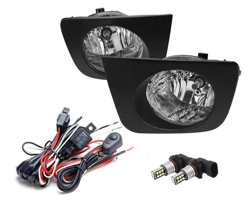 Clear Lens Fog Lamp Kit w/White LED Replacement Bulbs For Toyota 2006-09 4Runner