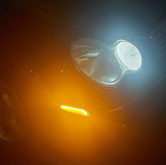 Euro Clear Lens Amber LED Side Marker Lights For 2001-07 Mercedes W203 C-Class