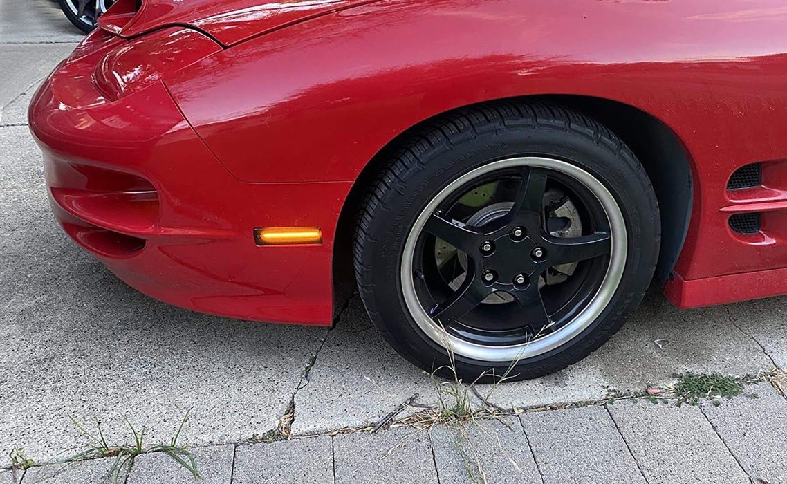 Smoked + Red Lens Full LED Front/Rear Side Markers For Pontiac 1998-02 Firebird